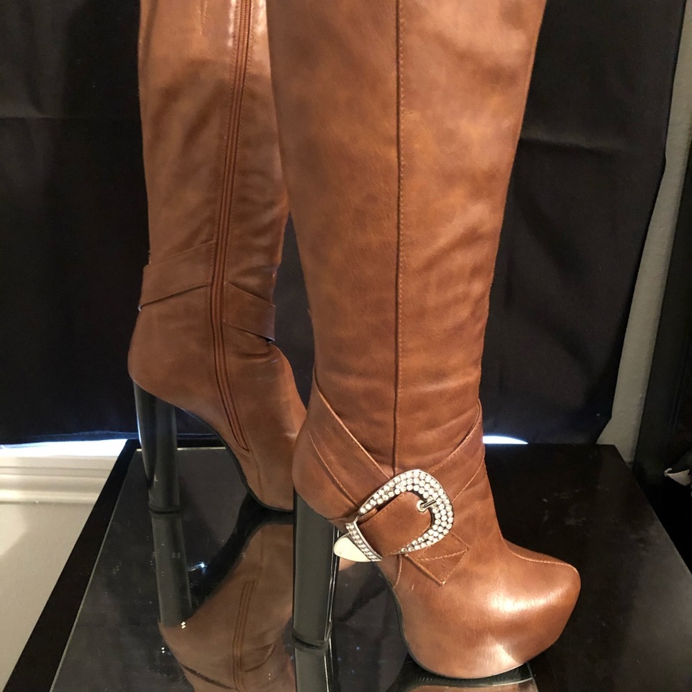 High heels knee high boots